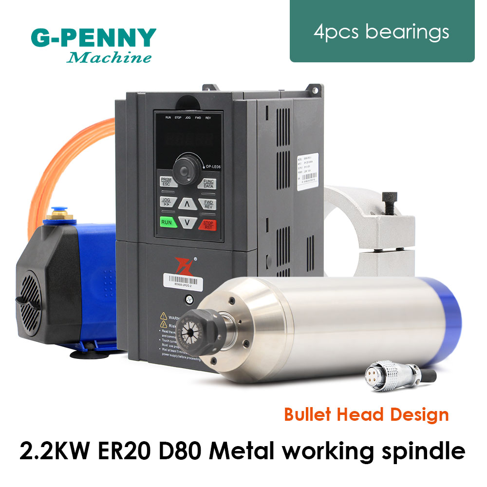 2.2kw ER20 D80 Metal Spindle W - 2.2Kw Water Cooled Spindle Kit Vfd ulasan dan harga